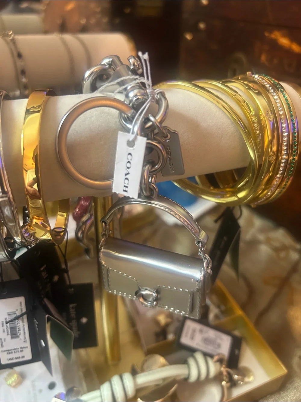 Coach Authentic Stamped coach, tabby bag charm silver retail $128